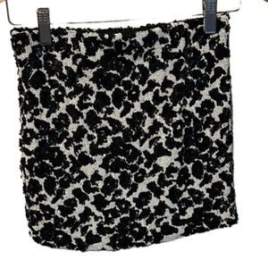 Guess Black & White Sequin Bodycon Mini Skirt Women’s Size XS